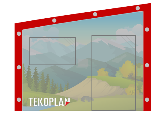 Terrassenplane durchsichtig (glasklar) mit Tür 