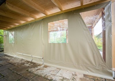 Carportplane mit schräger Seite PVC matt  