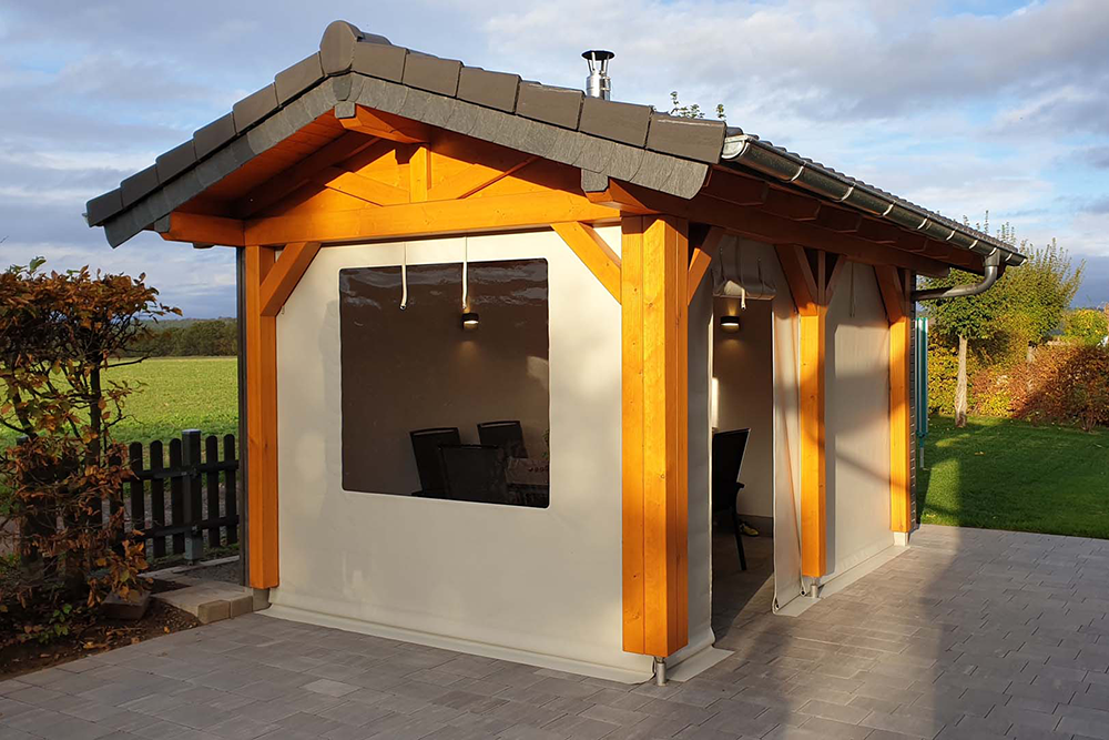 Carportplane mit schräger Seite PVC glänzend 